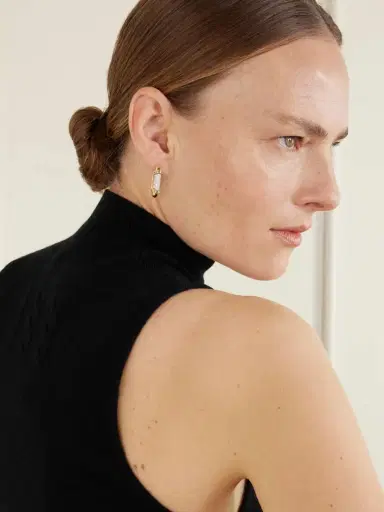L’Atelier Nawbar Lock Size 3 18-karat Gold Diamond Hoop Earrings | Thumbnail 2 L’Atelier Nawbar Lock Size 3 18-karat Gold Diamond Hoop Earrings | Thumbnail 2