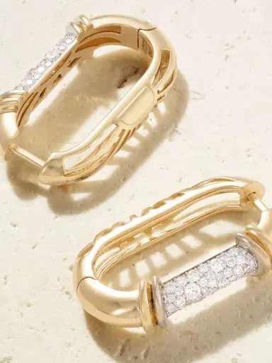 L’Atelier Nawbar Lock Size 3 18-karat Gold Diamond Hoop Earrings | Thumbnail 3 L’Atelier Nawbar Lock Size 3 18-karat Gold Diamond Hoop Earrings | Thumbnail 3