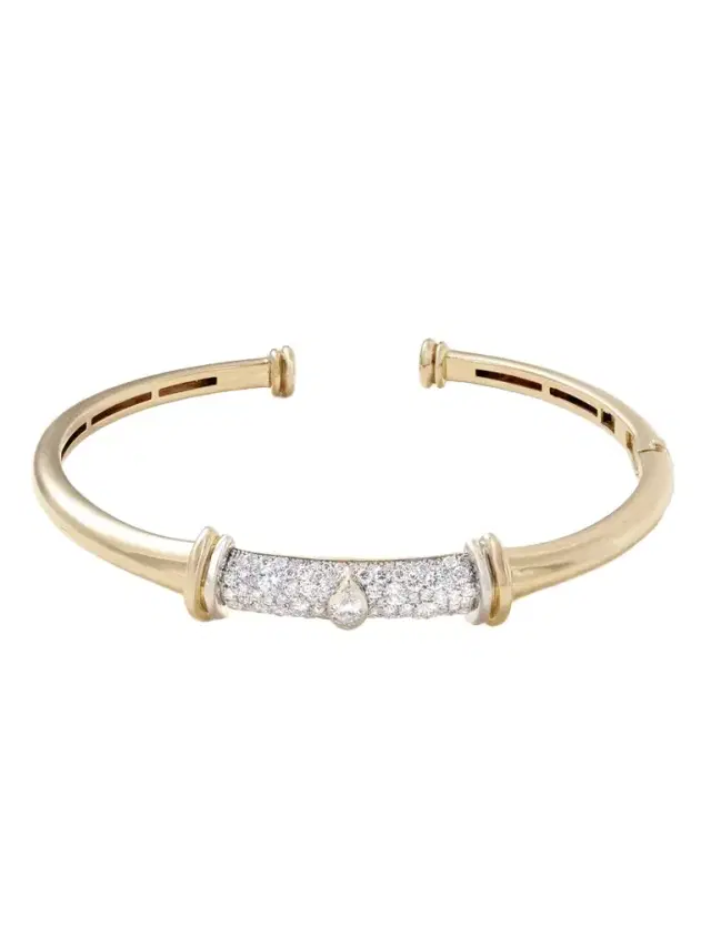 Warrior 18-karat White And Yellow Gold Diamond Bangle