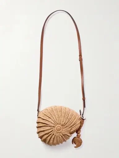 Anya Hindmarch Hermit Crab Leather-trimmed Raffia Shoulder Bag | Thumbnail 3 Anya Hindmarch Hermit Crab Leather-trimmed Raffia Shoulder Bag | Thumbnail 3