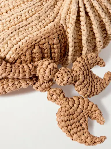Anya Hindmarch Hermit Crab Leather-trimmed Raffia Shoulder Bag | Thumbnail 4 Anya Hindmarch Hermit Crab Leather-trimmed Raffia Shoulder Bag | Thumbnail 4