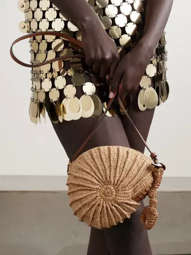 Anya Hindmarch Hermit Crab Leather-trimmed Raffia Shoulder Bag | Thumbnail 6 Anya Hindmarch Hermit Crab Leather-trimmed Raffia Shoulder Bag | Thumbnail 6