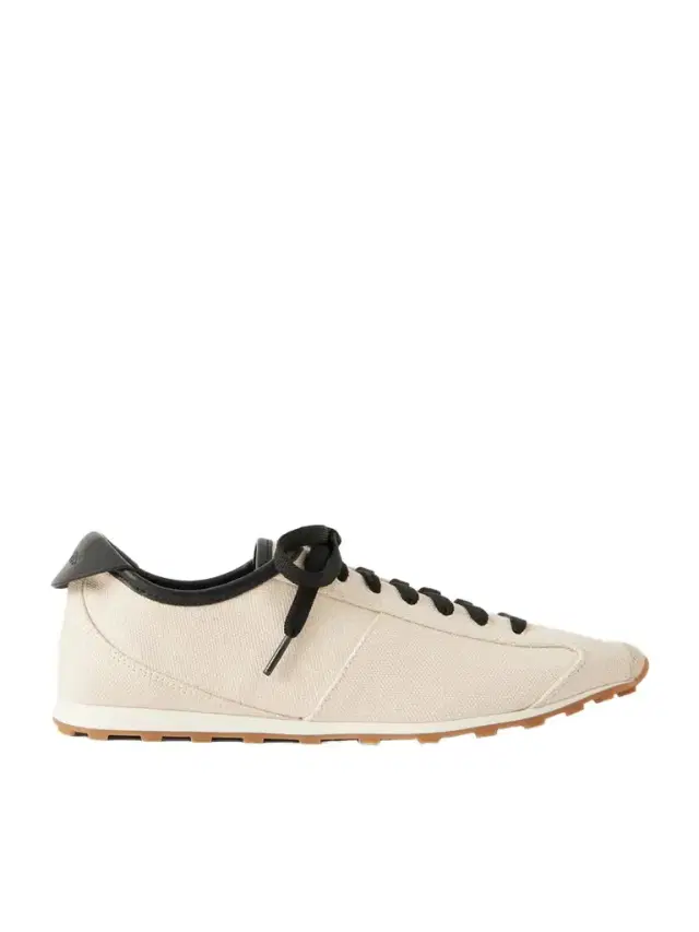Les Tennis Leather-trimmed Canvas Sneakers