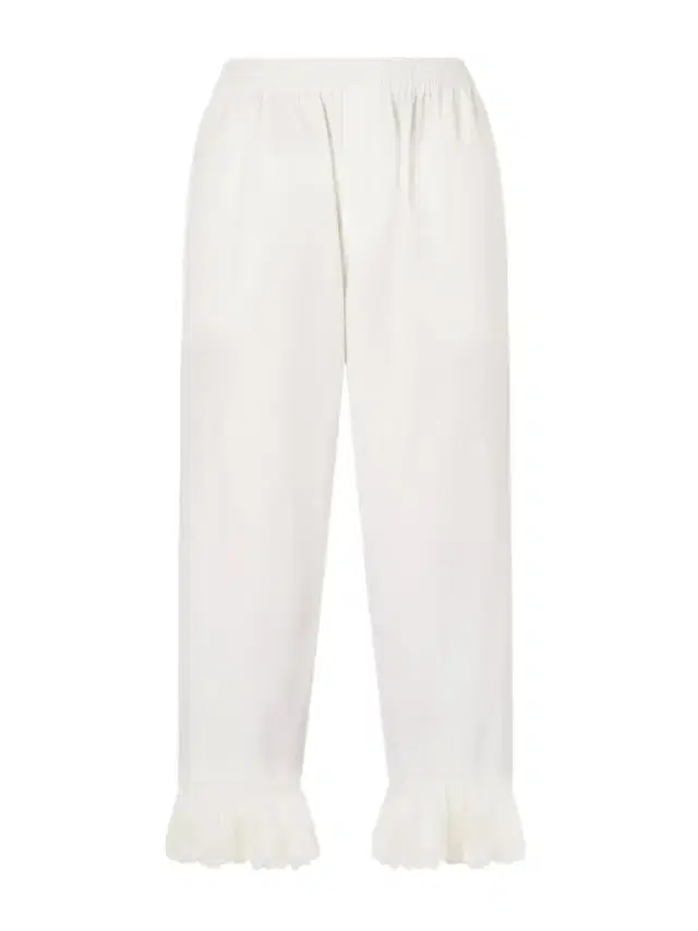 Cropped Ruffled Lace-trimmed Cotton-poplin Straight-leg Pants