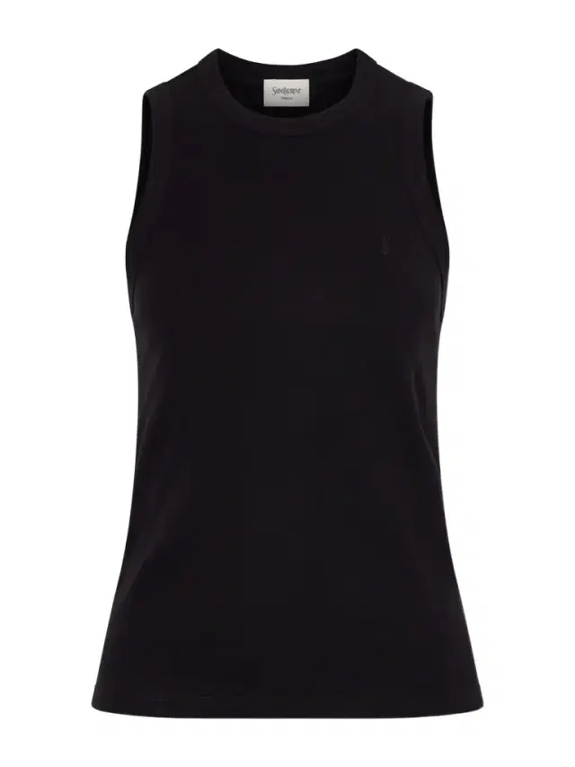 Embroidered Ribbed Cotton Tank