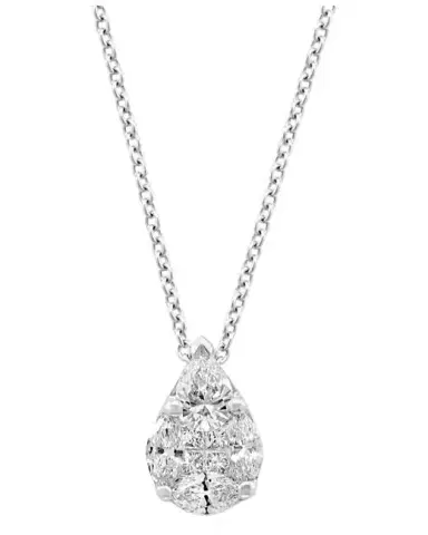Wish Fine Jewelry 0.55ct Diamond 18K Gold Pear Necklace | Thumbnail 1