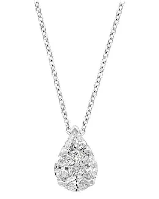 0.55ct Diamond 18K Gold Pear Necklace