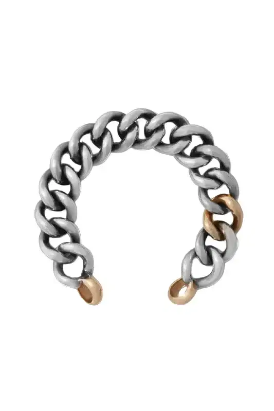 Marla Aaron Mixed Metal Two Link Mega Curb Chain Bracelet