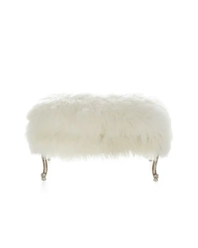 Old Hickory Tannery Worthen Sheepskin Ottoman