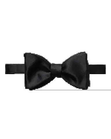Eton Black Silk Satin Ready-Tied Bow Tie | Thumbnail 2 Eton Black Silk Satin Ready-Tied Bow Tie | Thumbnail 2