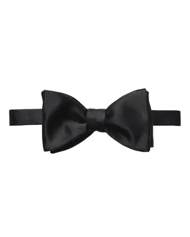 Eton Black Silk Satin Ready-Tied Bow Tie | Thumbnail 1 Eton Black Silk Satin Ready-Tied Bow Tie | Thumbnail 1
