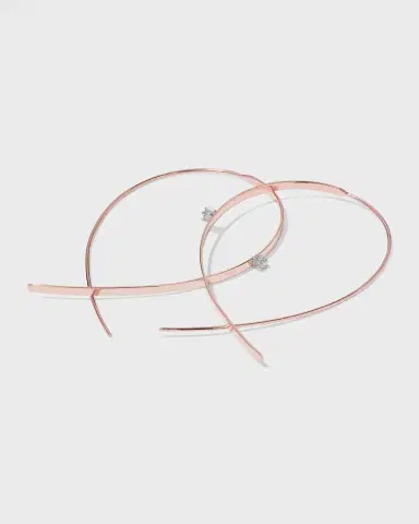 LANA 14K Gold Small Flat Diamond Hoop Earrings | Thumbnail 3