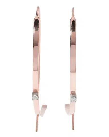 LANA 14K Gold Small Flat Diamond Hoop Earrings | Thumbnail 1