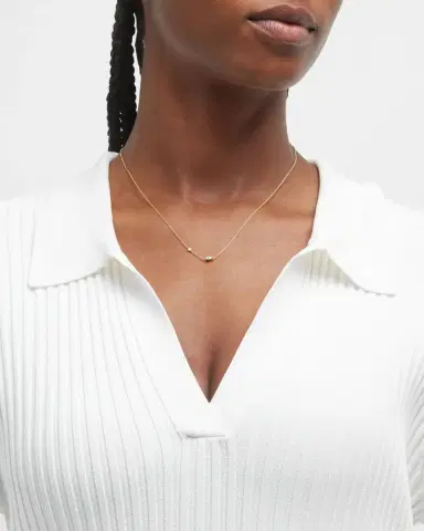 Sydney Evan 14k Gold Evil Eye Necklace with Single Diamond | Thumbnail 5