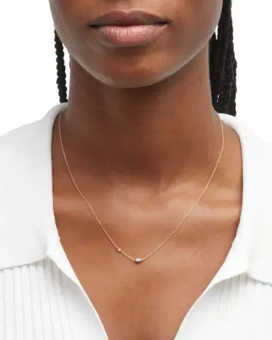 Sydney Evan 14k Gold Evil Eye Necklace with Single Diamond | Thumbnail 1