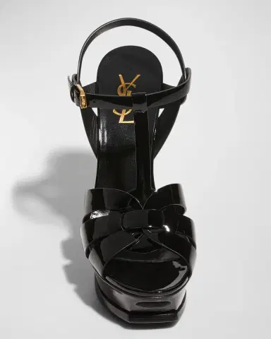 Saint Laurent Tribute Patent Platform Sandals | Thumbnail 5 Saint Laurent Tribute Patent Platform Sandals | Thumbnail 5