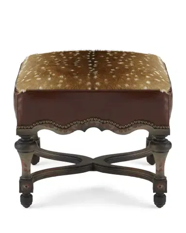 Old Hickory Tannery Neval Hairhide Ottoman | Thumbnail 2