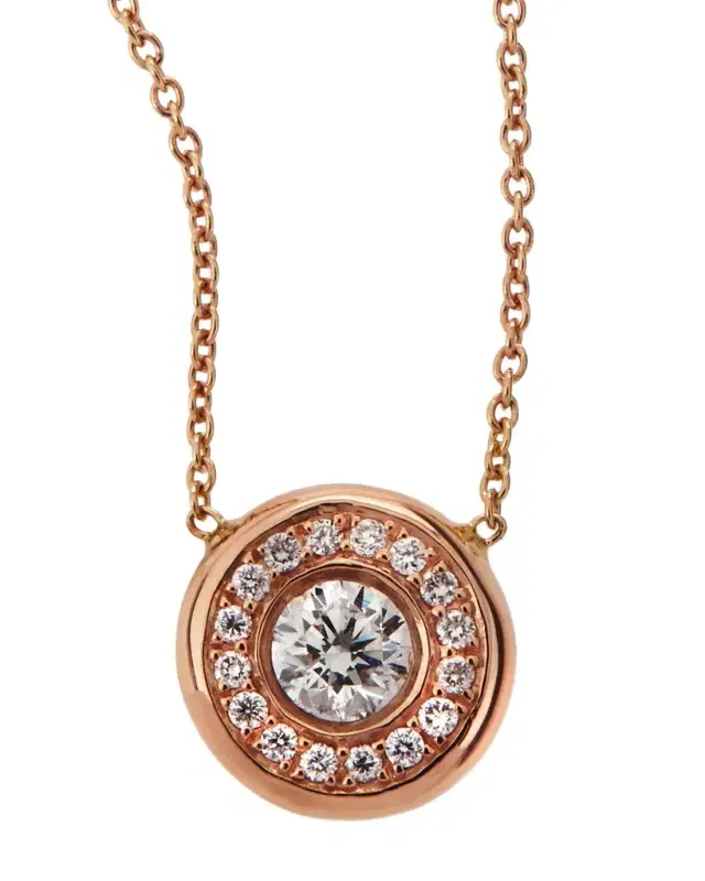 18k Gold Pave Diamond Pendant Necklace