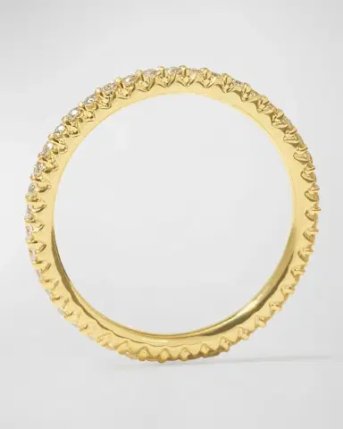 Roberto Coin Micro Pave Diamond Eternity Ring in 18K Gold | Thumbnail 2 Roberto Coin Micro Pave Diamond Eternity Ring in 18K Gold | Thumbnail 2