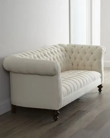 Old Hickory Tannery Ellsworth Neutral Tufted Sofa 84" | Thumbnail 3