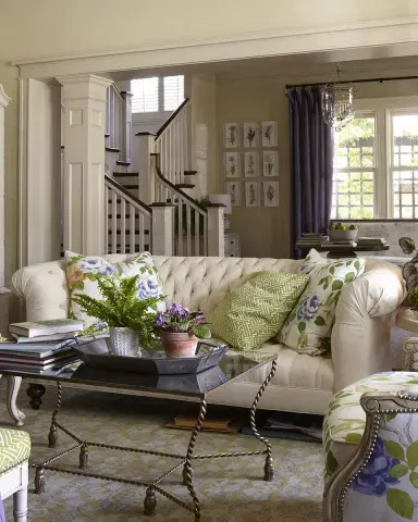 Old Hickory Tannery Ellsworth Neutral Tufted Sofa 84" | Thumbnail 5