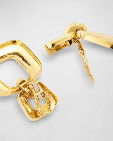 David Webb 18k Hammered Gold Hoop Earrings | Thumbnail 3