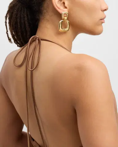 David Webb 18k Hammered Gold Hoop Earrings | Thumbnail 4