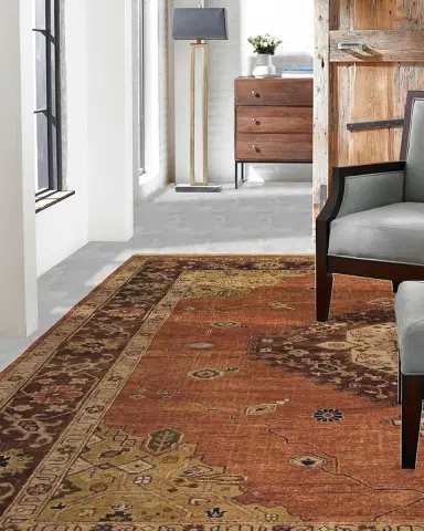 Haven & Loom Medallion Hand Knotted Rug 9 ' x 12 ' | Thumbnail 2
