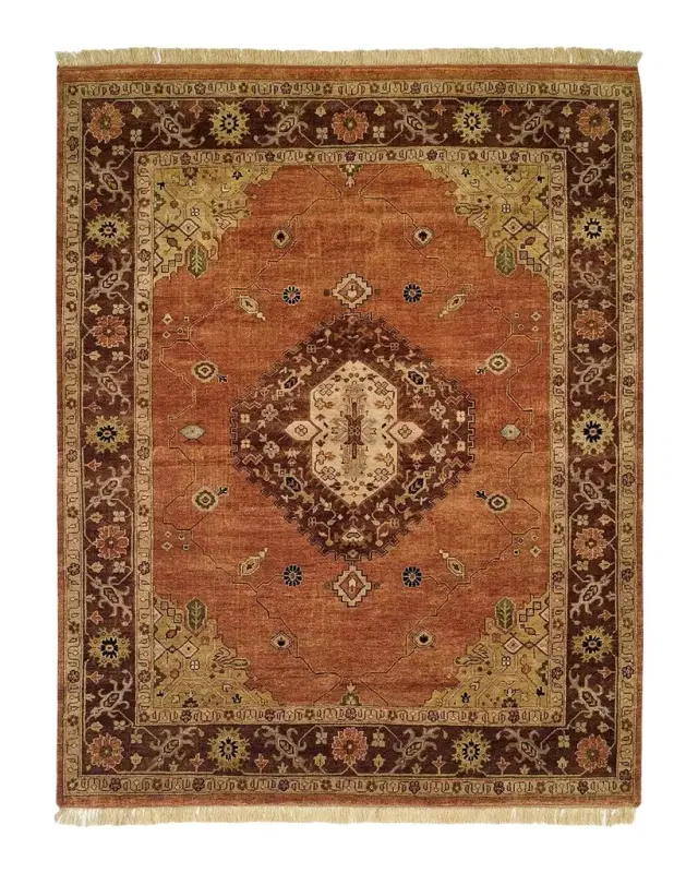 Haven & Loom Medallion Hand Knotted Rug 9 ' x 12 '