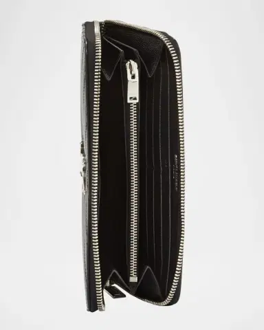 Saint Laurent YSL Monogram Large Zip Wallet in Grained Leather | Thumbnail 2 Saint Laurent YSL Monogram Large Zip Wallet in Grained Leather | Thumbnail 2