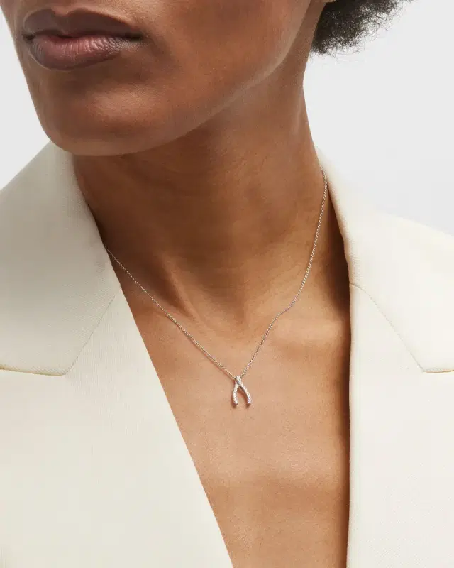 Pave Wishbone Necklace Pave Wishbone Necklace