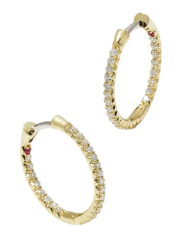 XS Pave Diamond Hoop Earrings