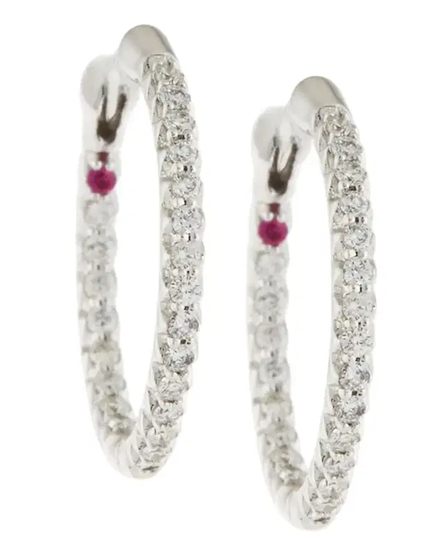 XS Pave Diamond Hoop Earrings