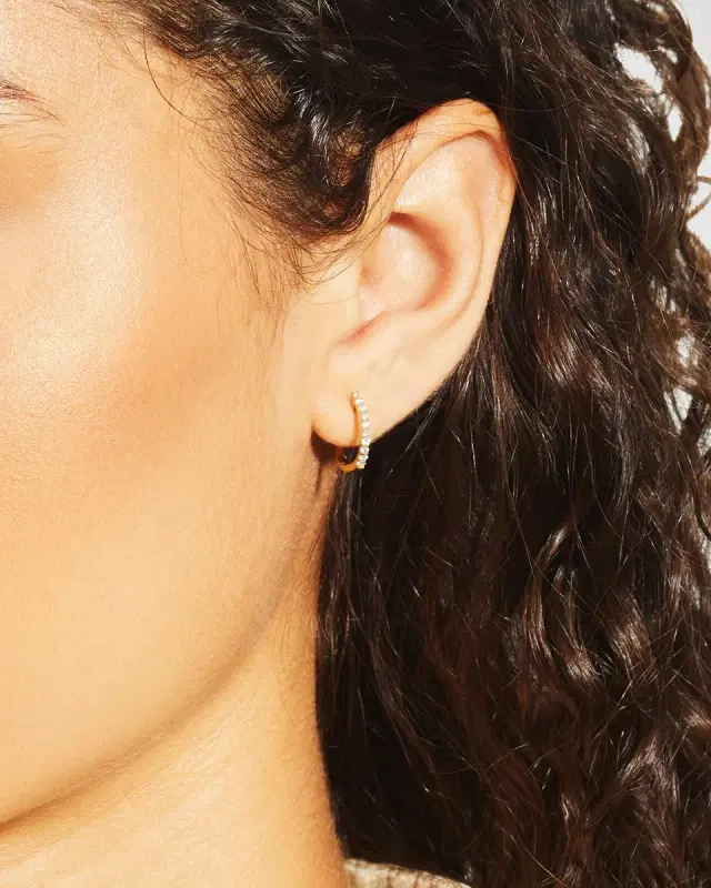 Pave Diamond Horseshoe Earrings
