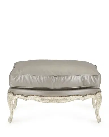 Old Hickory Tannery Silver Leather Bergere Ottoman | Thumbnail 1 Old Hickory Tannery Silver Leather Bergere Ottoman | Thumbnail 1