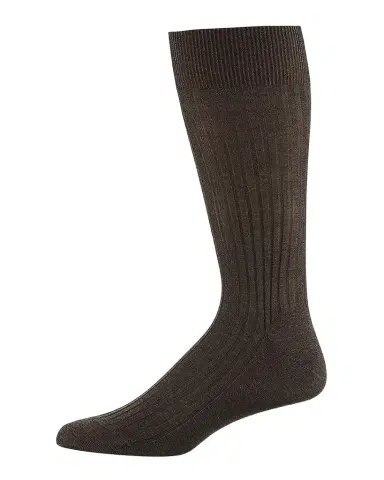 Pantherella Men's Danvers Ribbed Cotton Mid-Calf Socks | Thumbnail 1