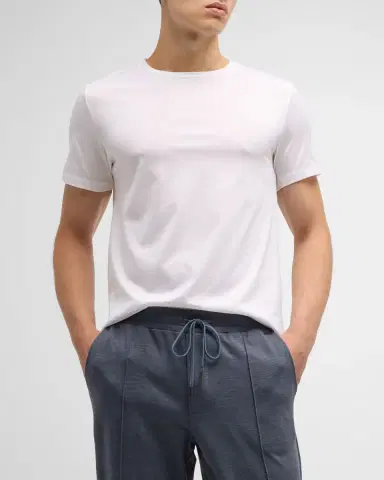 Hanro Men's Cotton Sporty Crewneck T-Shirt | Thumbnail 4