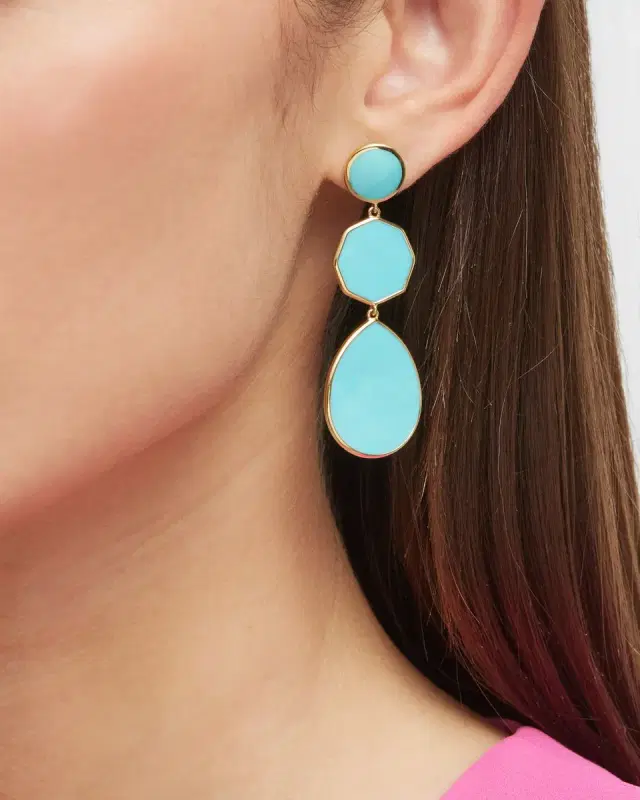 Crazy 8 's 3-Stone Drop Earrings in 18K Gold