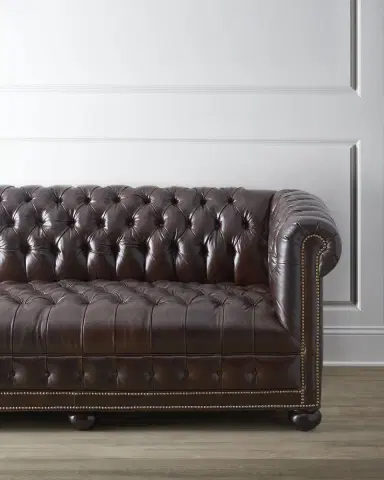 Old Hickory Tannery Executive 93"L Chesterfield Sofa | Thumbnail 2