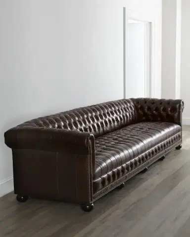 Old Hickory Tannery Executive 93"L Chesterfield Sofa | Thumbnail 1