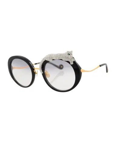 Anna-Karin Karlsson Rose et la Roue Round Crystal-Embellished Leopard Sunglasses | Thumbnail 1 Anna-Karin Karlsson Rose et la Roue Round Crystal-Embellished Leopard Sunglasses | Thumbnail 1