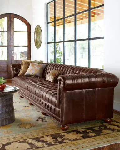 Old Hickory Tannery Executive 76"L Chesterfield Sofa | Thumbnail 3