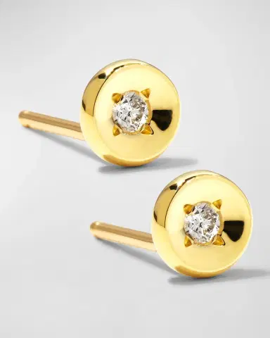 Roberto Coin 18k Gold Diamond Solitaire Stud Earrings | Thumbnail 2