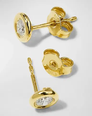 Roberto Coin 18k Gold Diamond Solitaire Stud Earrings | Thumbnail 3