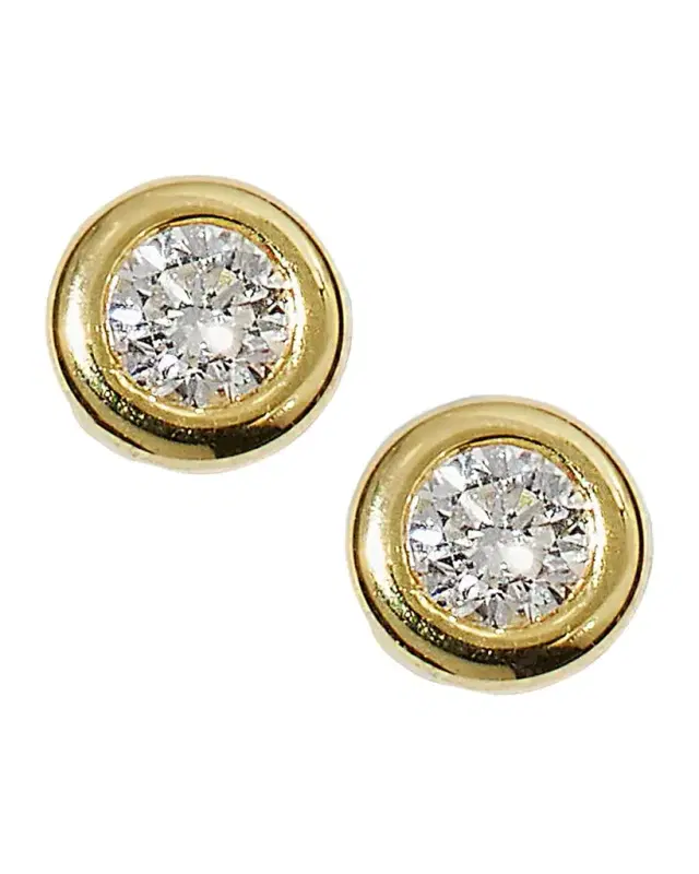 18k Gold Diamond Stud Earrings