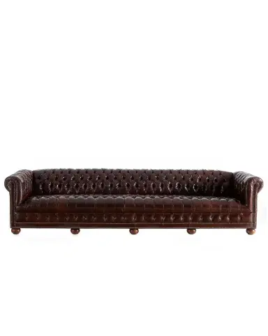 Old Hickory Tannery Executive 131.5"L Chesterfield Sofa | Thumbnail 1