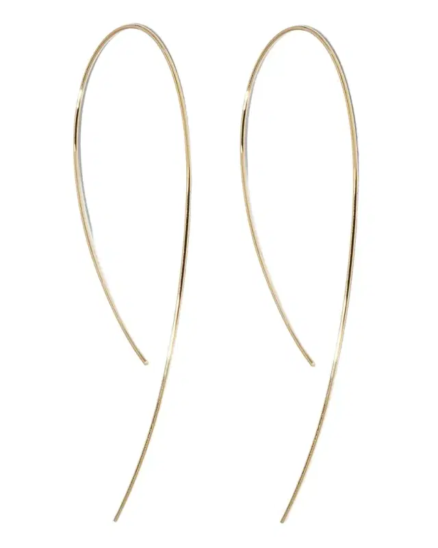 14K White Gold Hooked On Hoop Earrings