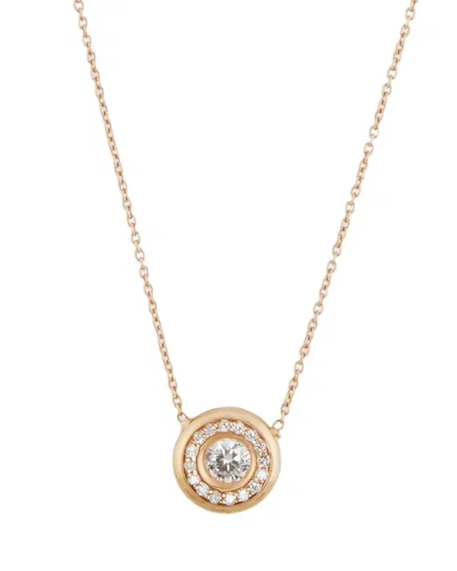18k Gold Pave Diamond Pendant Necklace