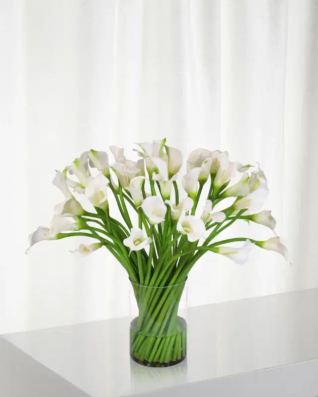 Winward Home Calla Lily in Clear Cylinder Vase