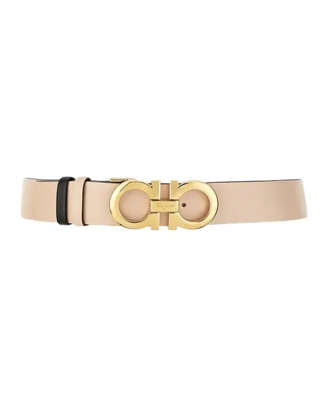 Gancini-Buckle Reversible Leather Belt
